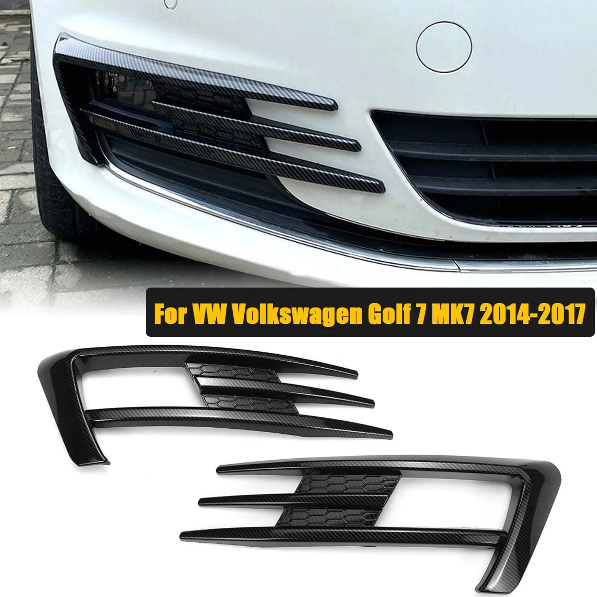 

Golf 7 Front Fog Light Grille Cover Frame Eyebrow Eyelid Sticker Trim For VW Volkswagen MK7 2014 2015 2016 2017 Car Accessories