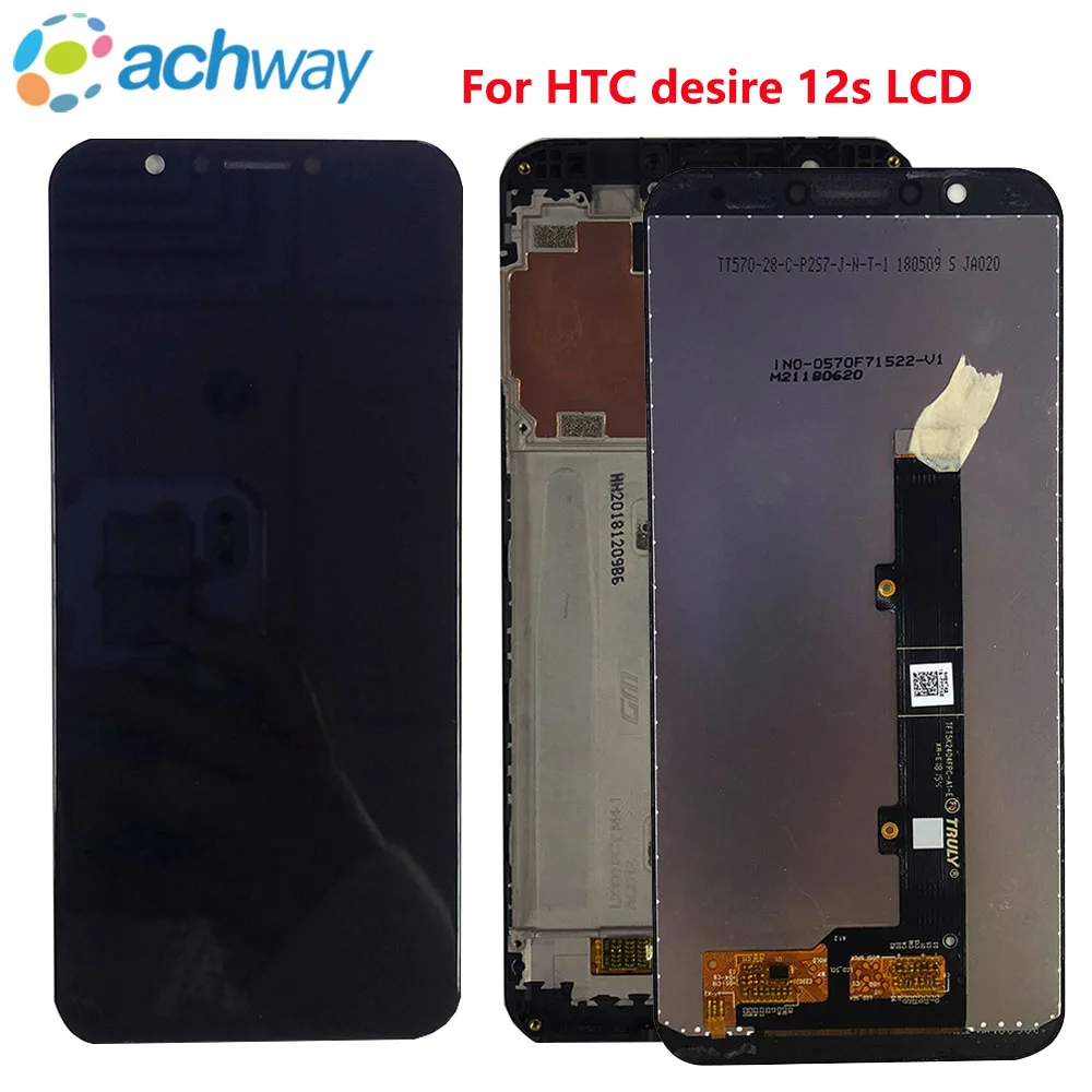 Купи Для HTC Desire 12s ЖК-дисплей сенсорный экран дигитайзер в сборе с рамкой запасные части 5, 7 "для HTC Desire 12s ЖК за 1,500 рублей в магазине AliExpress