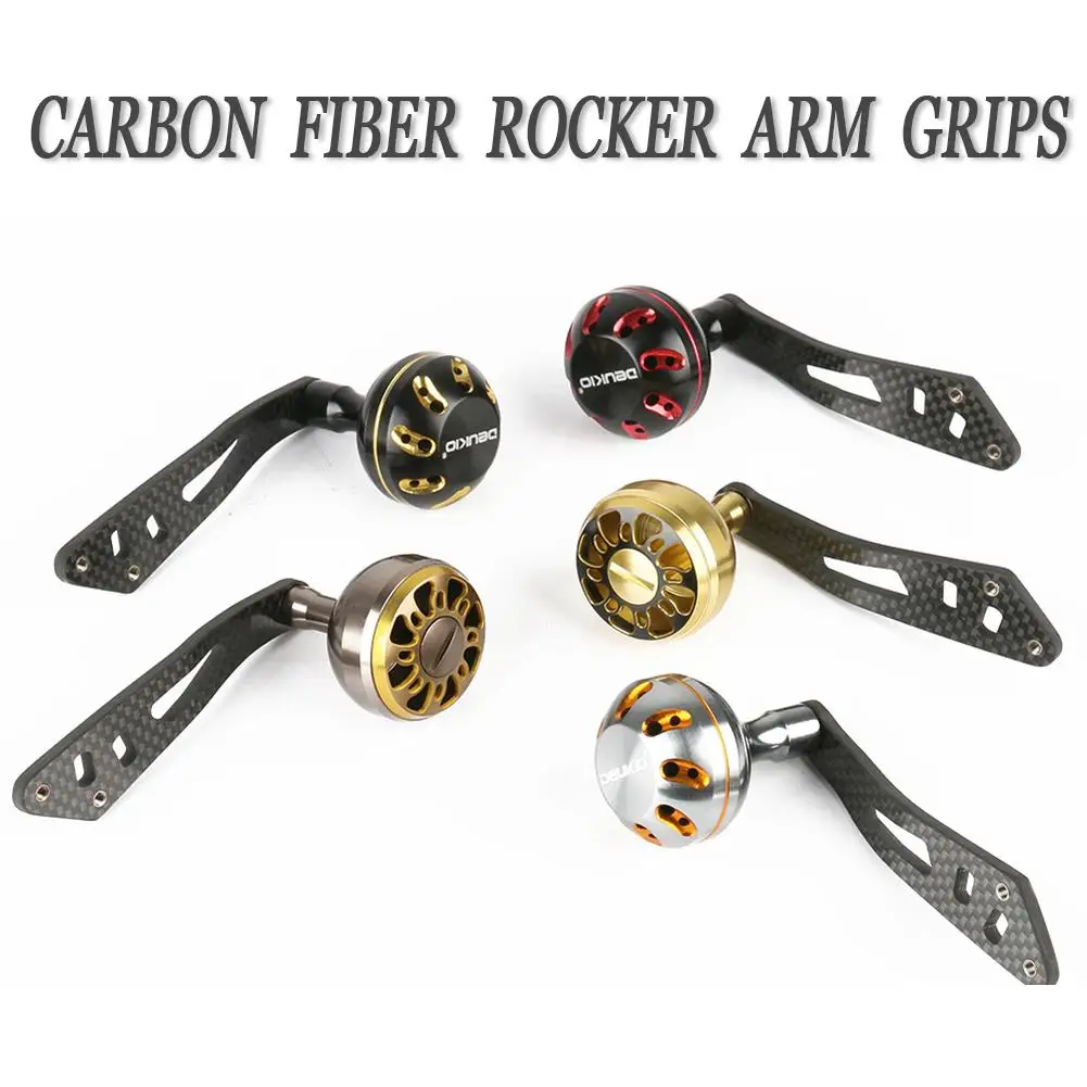 

1PC Carbon Fiber Fishing Reel Single Rocker Arm Aluminum Alloy Baitcast Reel Handle Knob Grips Modified Replacement Accessories