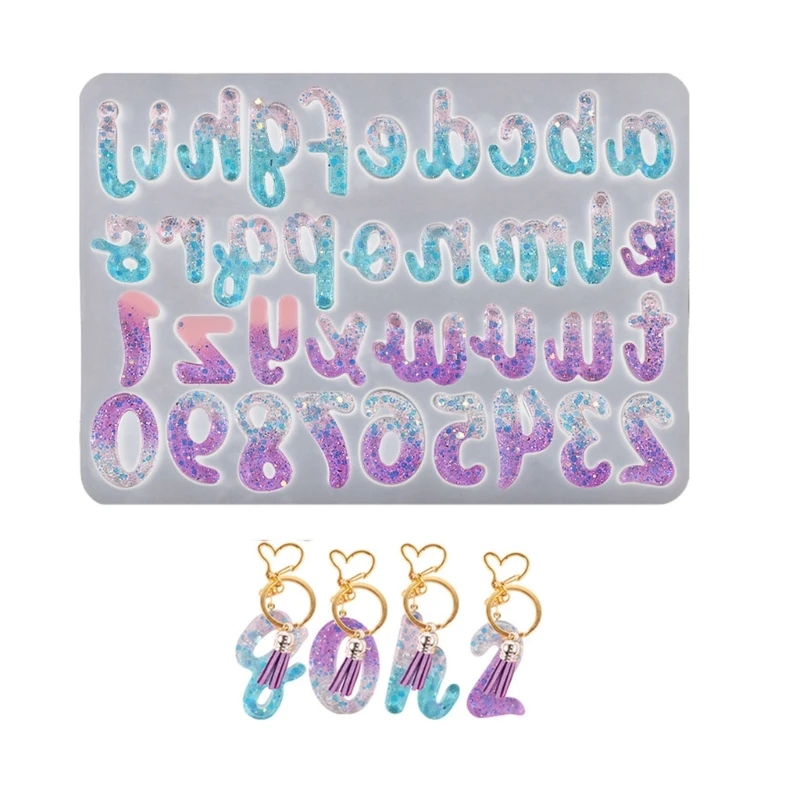 

Numbers Letter Resin Mould Shaker Alphabets Silicone Molds Keychain Pendant Epoxy Casting Mold for Jewelry Making Tool