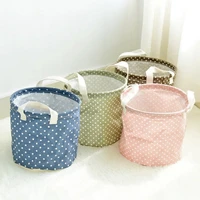 polka dot storage basket foldable sundries tools sorting and classification cosmetics storage dressing table desk placement