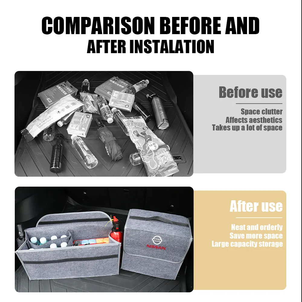 Для Nissan GTR Nismo X-trail Qashqai J10J11 Juke Patrol багажник автомобиля органайзер коробка большой