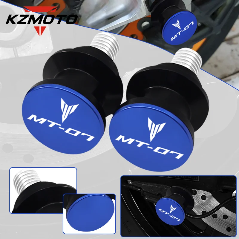 

High Quality MT07 Laser Logo Motorcycle Swingarm Sliders Spools Stand Screws Slider For Yamaha MT-07 FZ07 MT 07 mt-07 2014-2022