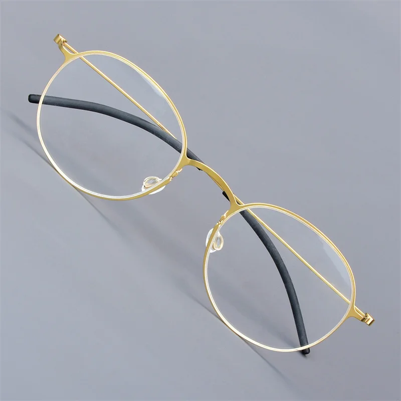 Круглая оправа для очков из чистого титана Дания сверхлегкая мужская