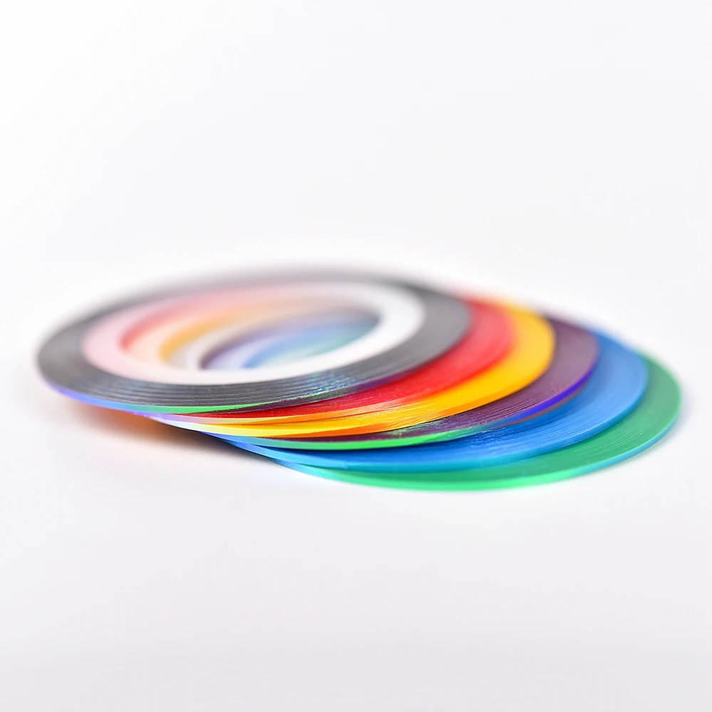 KADS 6 шт. клейкая лента для ногтей, клейкая лента, 1 мм, самоклеющиеся наклейки для самостоятельного дизайна ногтей, наклейки для маникюра