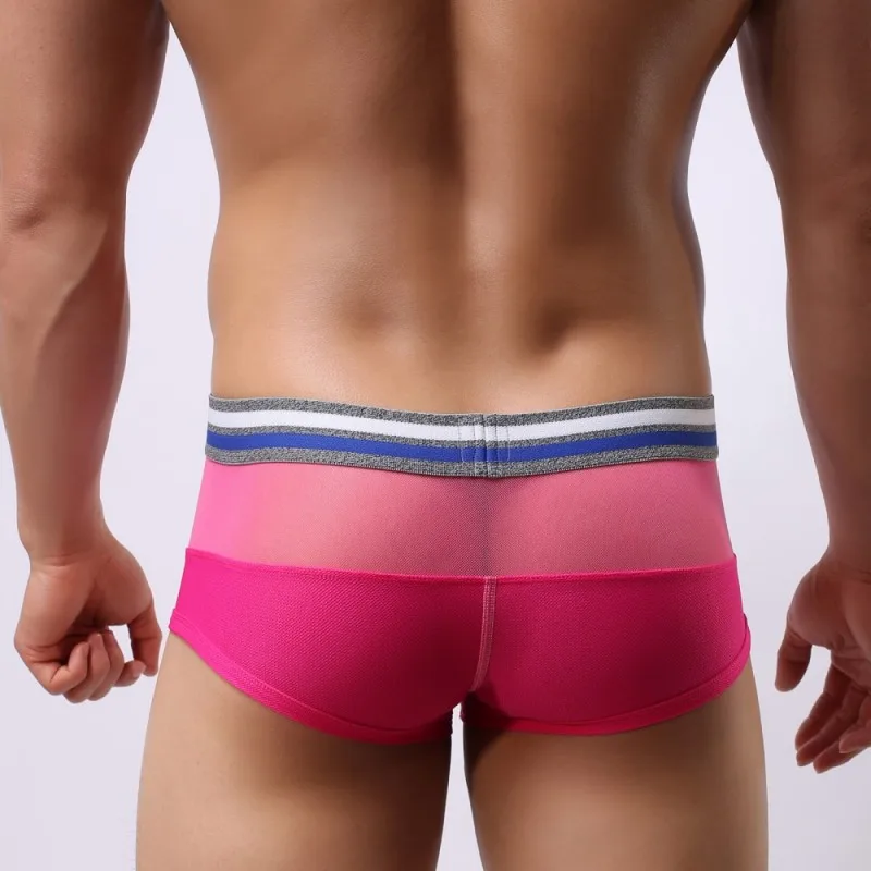 Men's Underwear Sexy Perspective Mesh Underwear Soft Breathable Boxer Ice Silk Men's Boxer