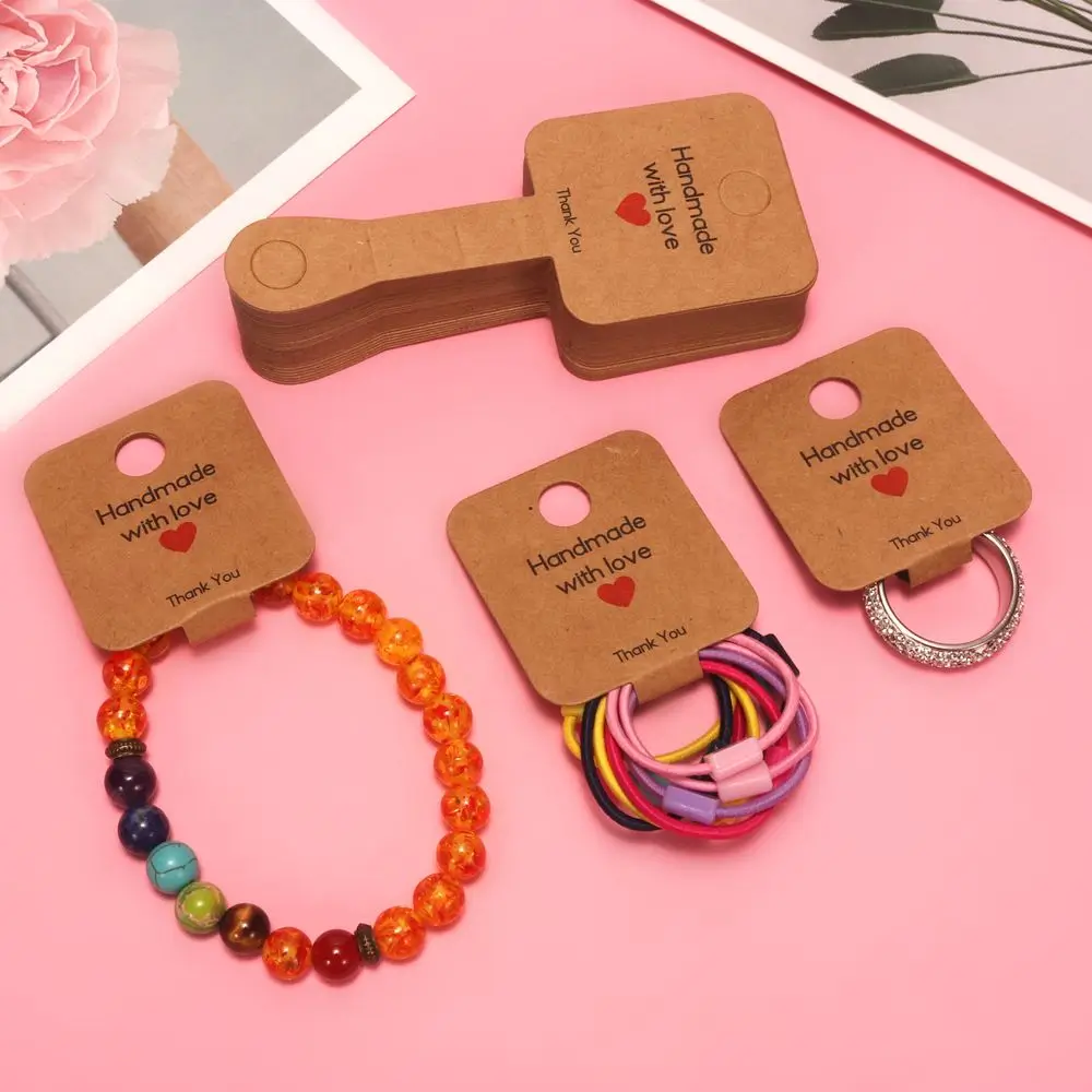 Self-Adhesive Hanging Holder For Ring Keychain Necklace Bracelet Hairband Display Card Small Bussiness Jewelry Package Wholesale