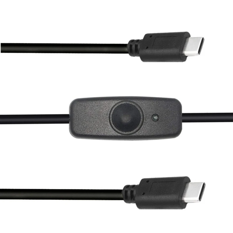 Кабель USB C папа-папа длиной 120 см с кнопкой включения двойной конец зарядного