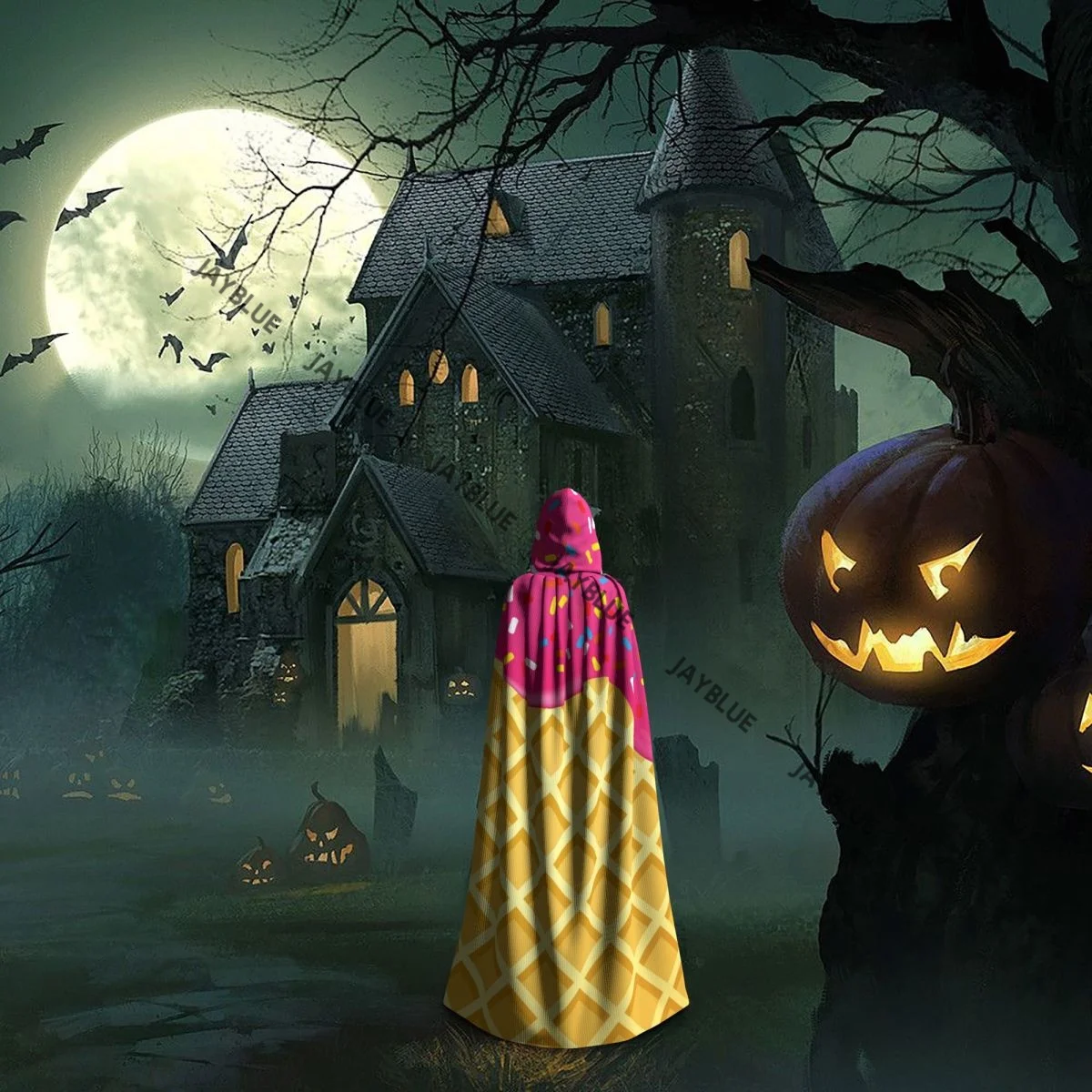 Плащ с капюшоном унисекс плащ клубничное мороженое расплавленным и топкой