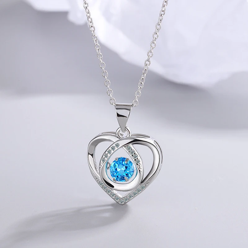 

Heart Necklace For Women Pendant 925 Stamp Silver Aesthetic Korean Fashion Chain Designer Luxury Fine Jewelry Accessories