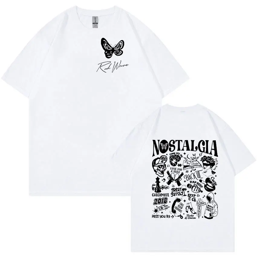 Rapper Rod Wave Nostalgia Album Print T Shirt Men Women Hip Hop O-Neck Fashion T-shirts 100% Cotton Oversized T-shirt Streetwear