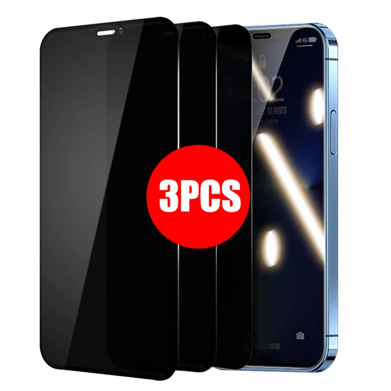 

Защитное стекло с полным покрытием для IPhone 12 11 Pro Max 13 XS XR X 7 8 6 Plus, 3 шт.