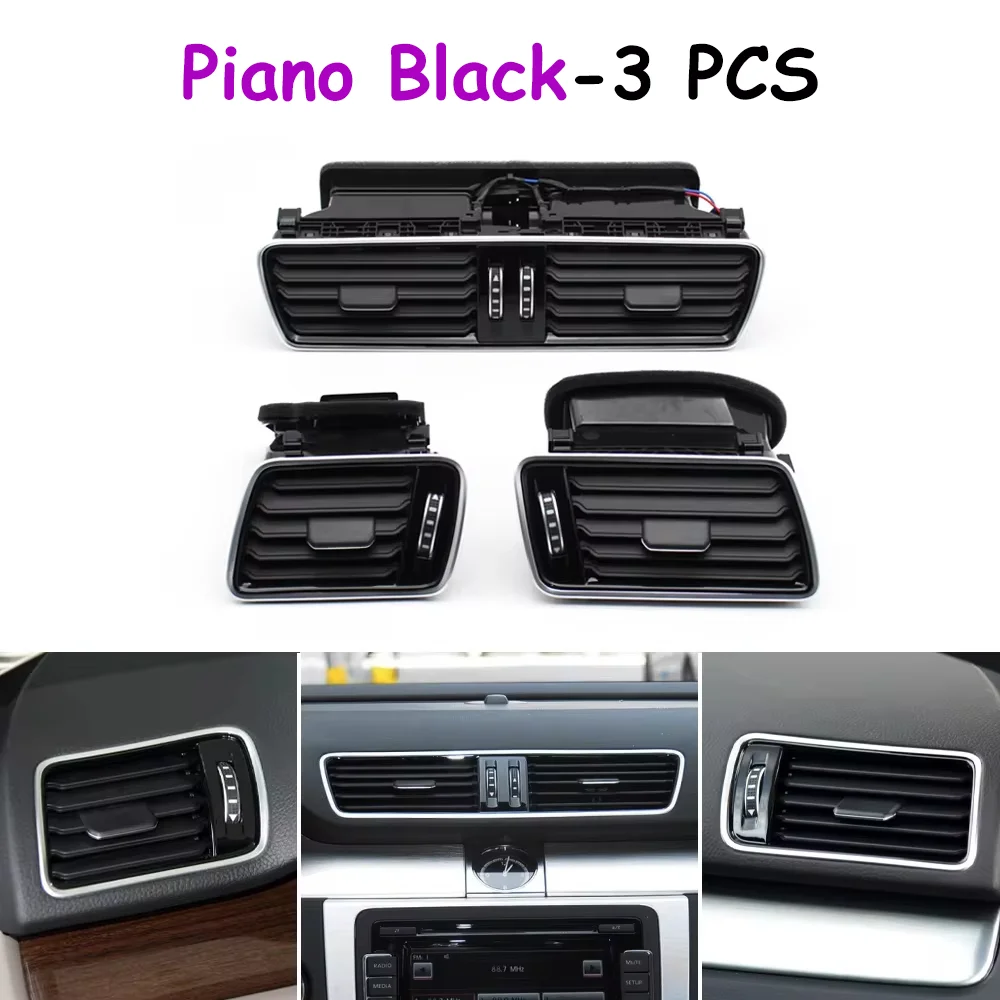 

Magotan B6 B7 CC Passat Piano Black Автомобильный кондиционер левый и правый центральный вентиляционный отверстие переменного тока в сборе для VW 3AD819728A,3AD819701A