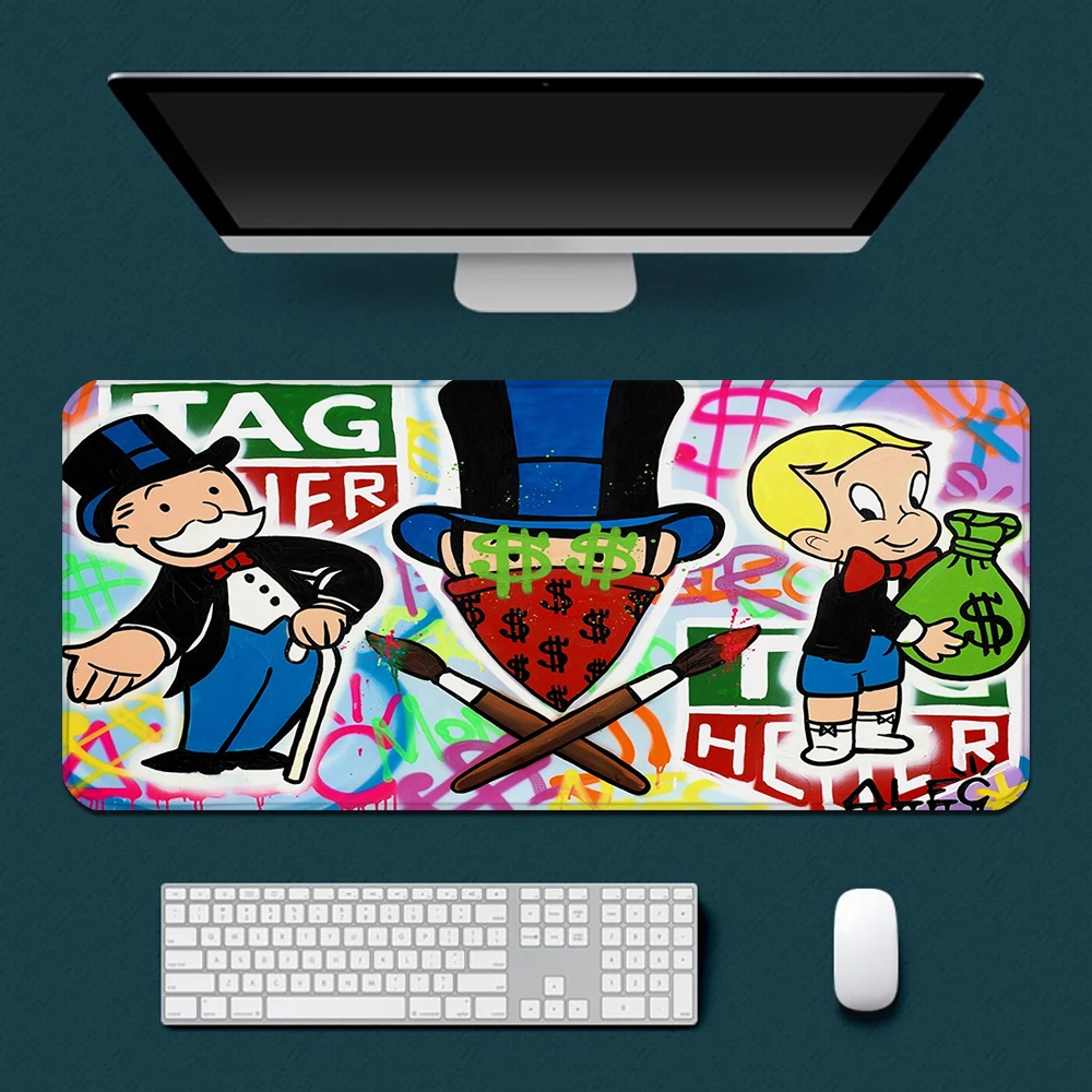 

Dollae Richie Rich Alec Monopoly Mousepad HD Printing Computer Gamers Locking Edge Non-slip Mouse Pad Keyboard PC Desk Pad