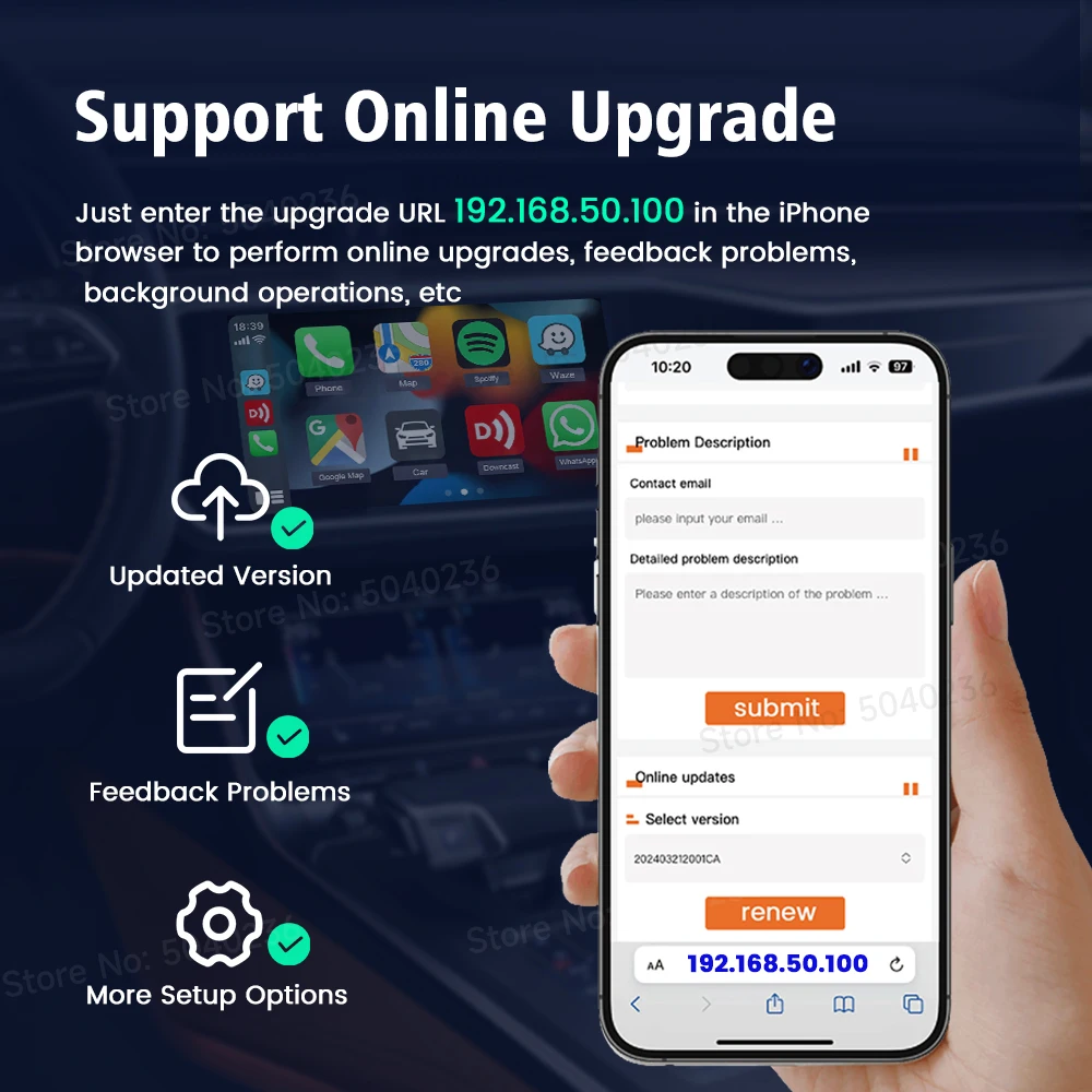 CarlinKit MINI SE Беспроводной адаптер CarPlay для iPhone Преобразование проводного в