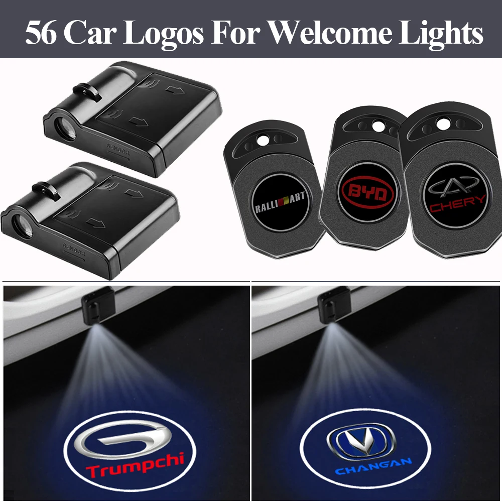 

2PCS Wireless Car Door Welcome Lights Shadow LED Lamps Laser Projector for Fiat Abarth 500 Punto Ducato Grande Panda Bravo 2