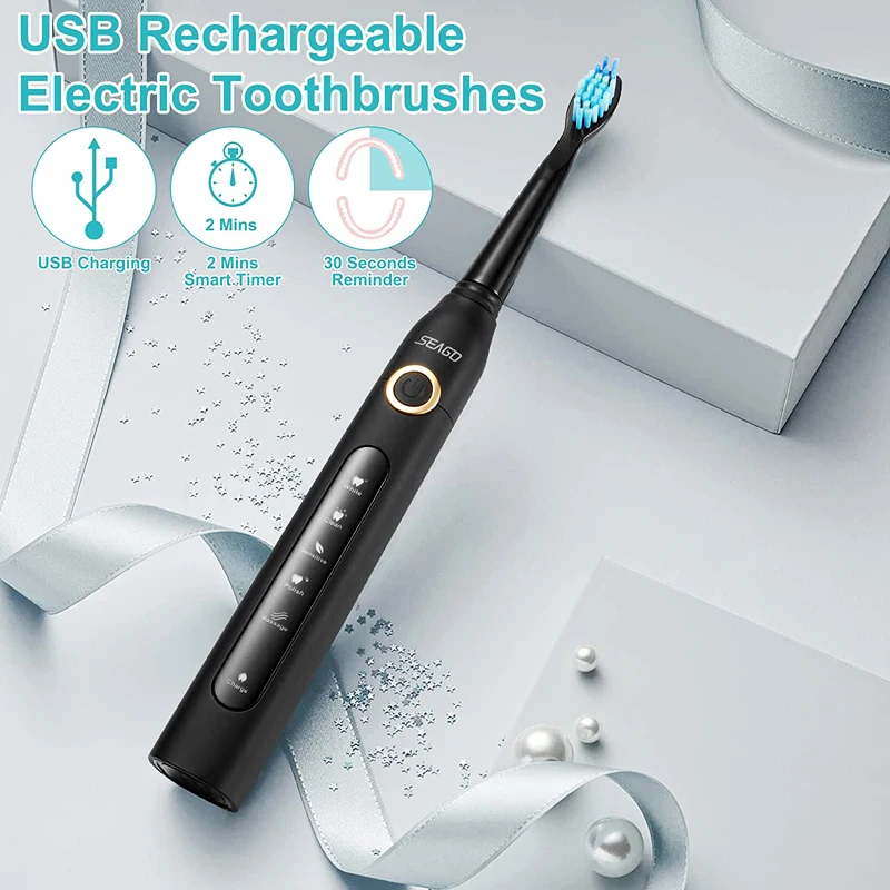 Seago электрическая звуковая зубная щетка 507B USB Перезаряжаемый Взрослый