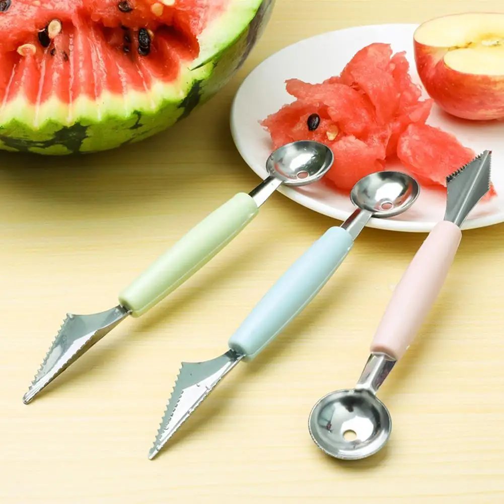 

Multi Function Spoon Fruit Carving Knife Ice Cream Cutter Dishes Scoop Cold Diy Gadgets Scoop Slicer Dig Cutter Watermelon D8h3