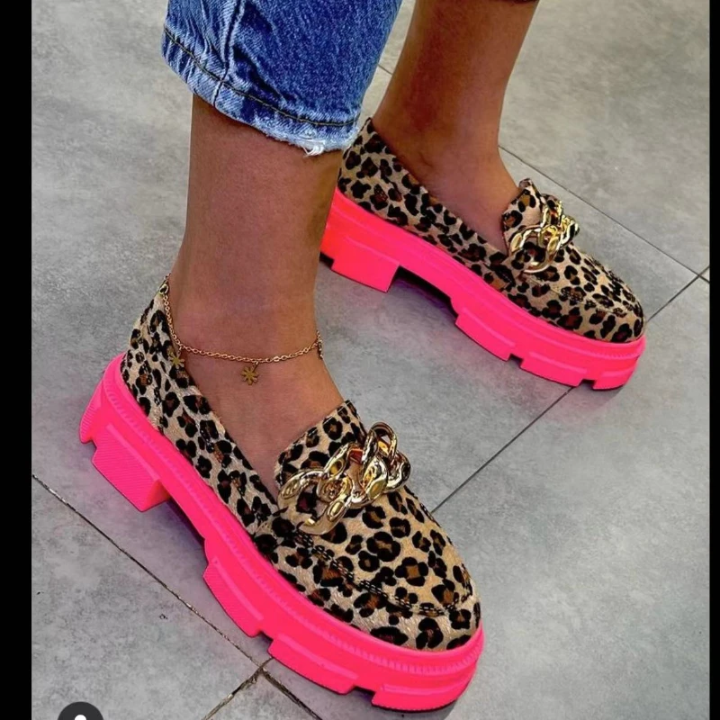 Women's Shoes 2022 New Fashion Casual Shoes Platform Sneakers Chain Loafers Tenis Feminino Sneakers Zapatillas Mujer