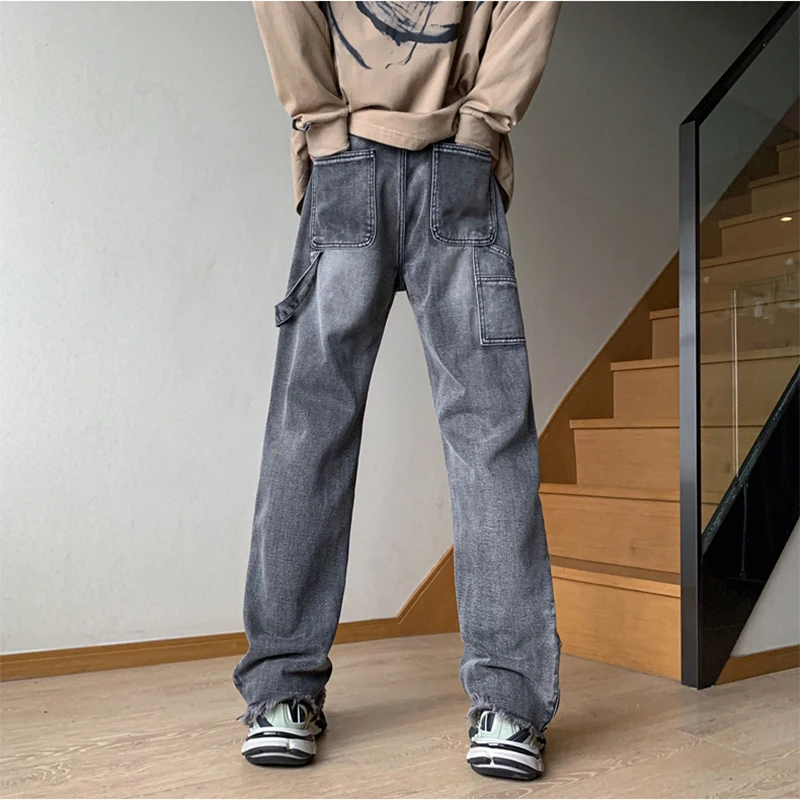 2023 Fashion Jeans For Men Y2k Streetwear Baggy Jeans Man Hip Hop Youth Trousers Cross Denim Pants Men Cargo Pants Punk Clothing