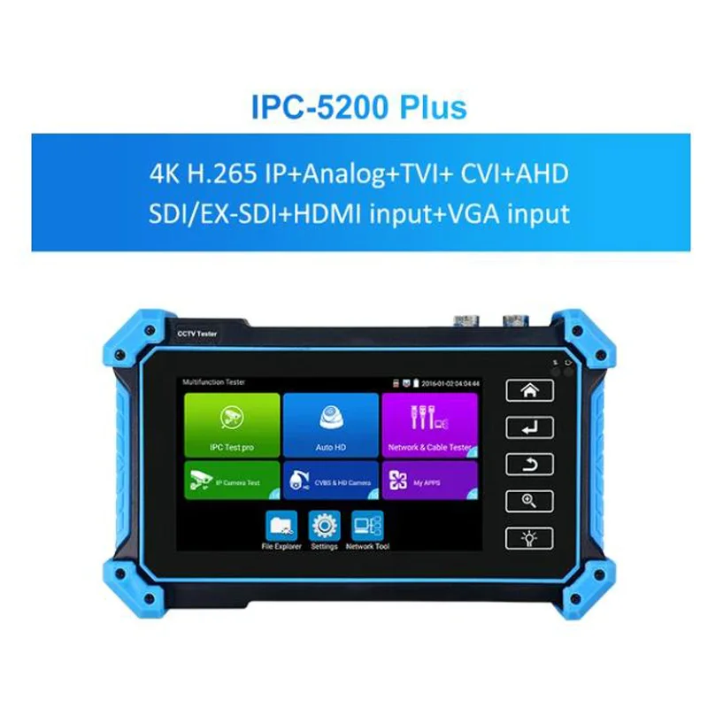 Тестер IP-камеры CCTV 5 4 дюйма IPC-5200 Plus Full 8MP IP CVI TVI AHD SDI Аналоговый 6 в 1 VGA и 4K HD-вход