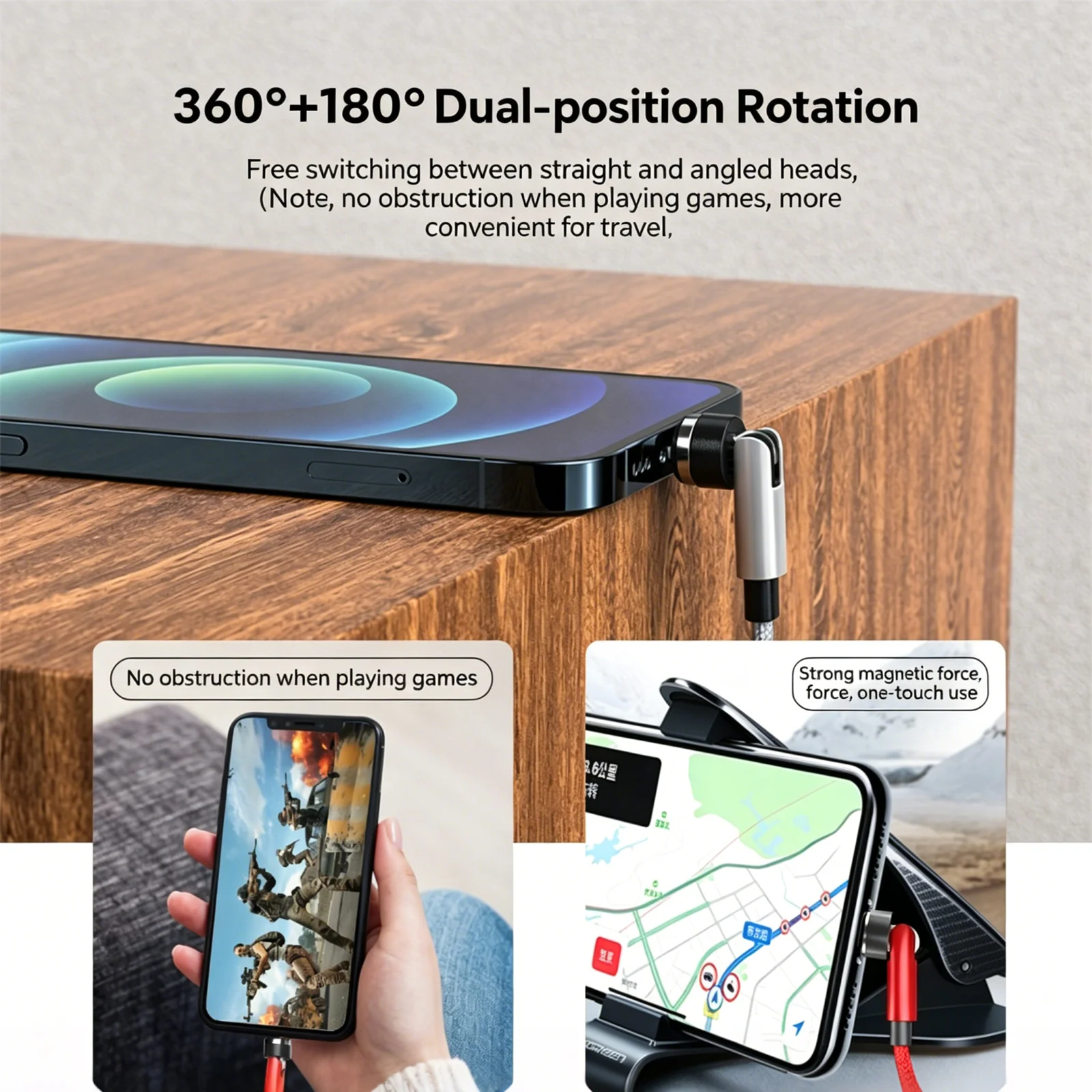 Фото Магнитный кабель Missun 540, 3A, быстрая зарядка, Micro USB Type C, для iPhone, Xiaomi, Samsung, магнитное зарядное устройство, кабель для передачи данных, провод для телефона №3