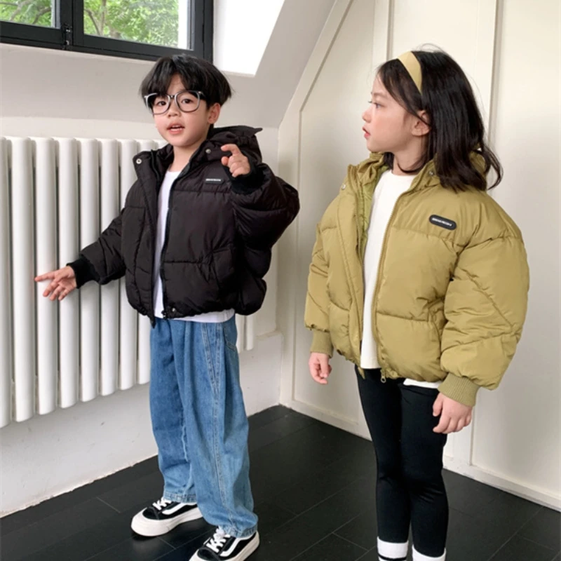 

Girls Coat Jacket Cotton Windbreak Snowsuit 2023 Luxury Winter Autumn Faux Fur Outwear Children's Clothing