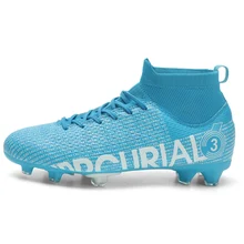 New Soccer Shoes For Men FG/TF Quality Grass Training Cleats Kids Football Boots High Top Outdoor Sports Sneakers Women Non-Slip