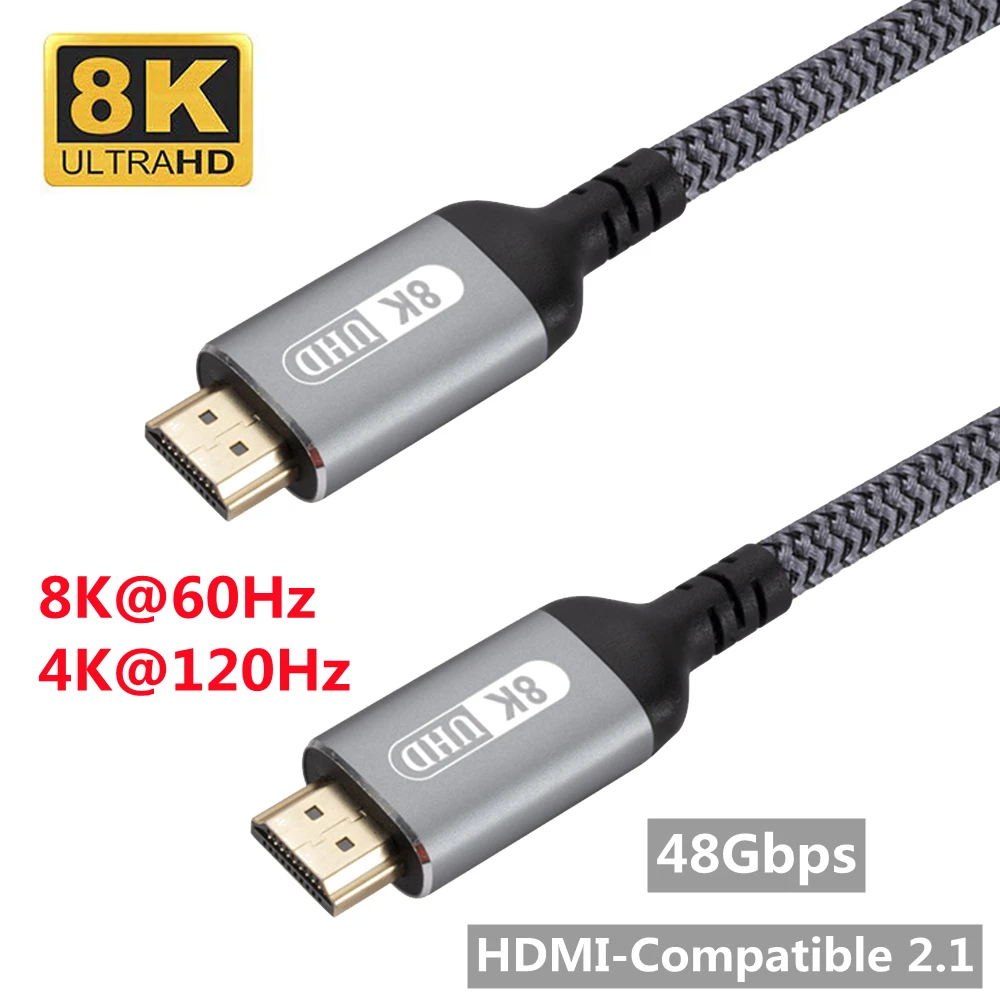

HD 8K HDMI-compatible Cable 48Gbps 2.1 8K@60Hz High Speed Transmission HDMI-Compatible Splitter For Laptops Monitor TV Box