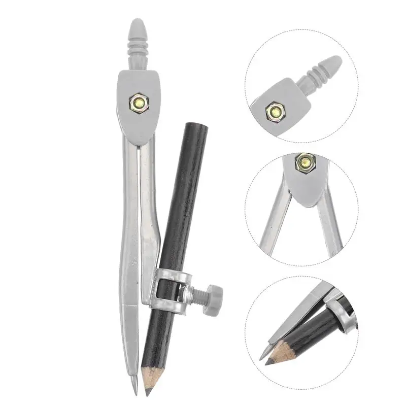 

Professional Compass for Geometry Precision Compass with Pencil Holder for Math Drafting