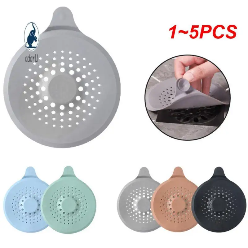 

1~5PCS Suction Cup Design Anti-clogging Sink Anti Slip Design Floor Drain Cover Non Rusting Effectively Filter Stains Durable