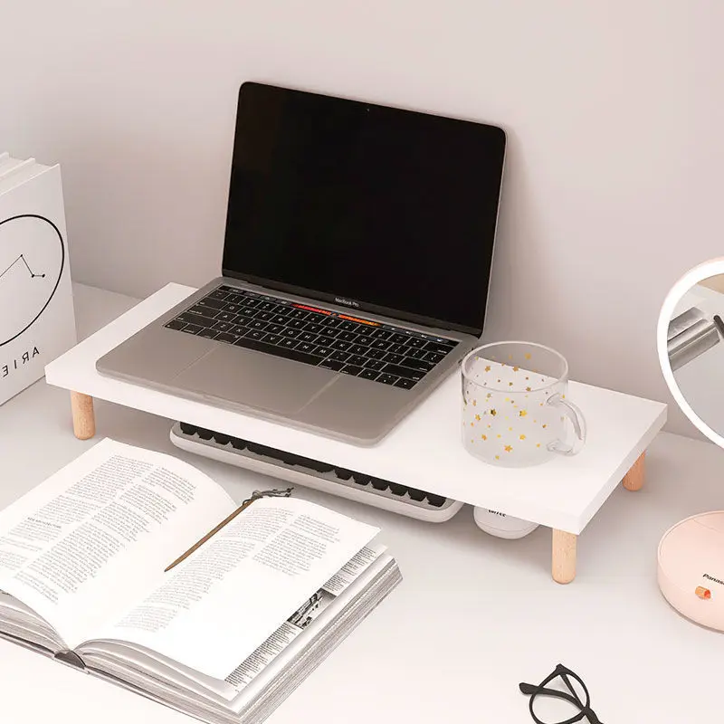 

Деревянная подъемная полка для монитора компьютера, подъемная полка для экрана, стеллаж для хранения, настольная полка для ноутбука, офисный органайзер, держатели для хранения