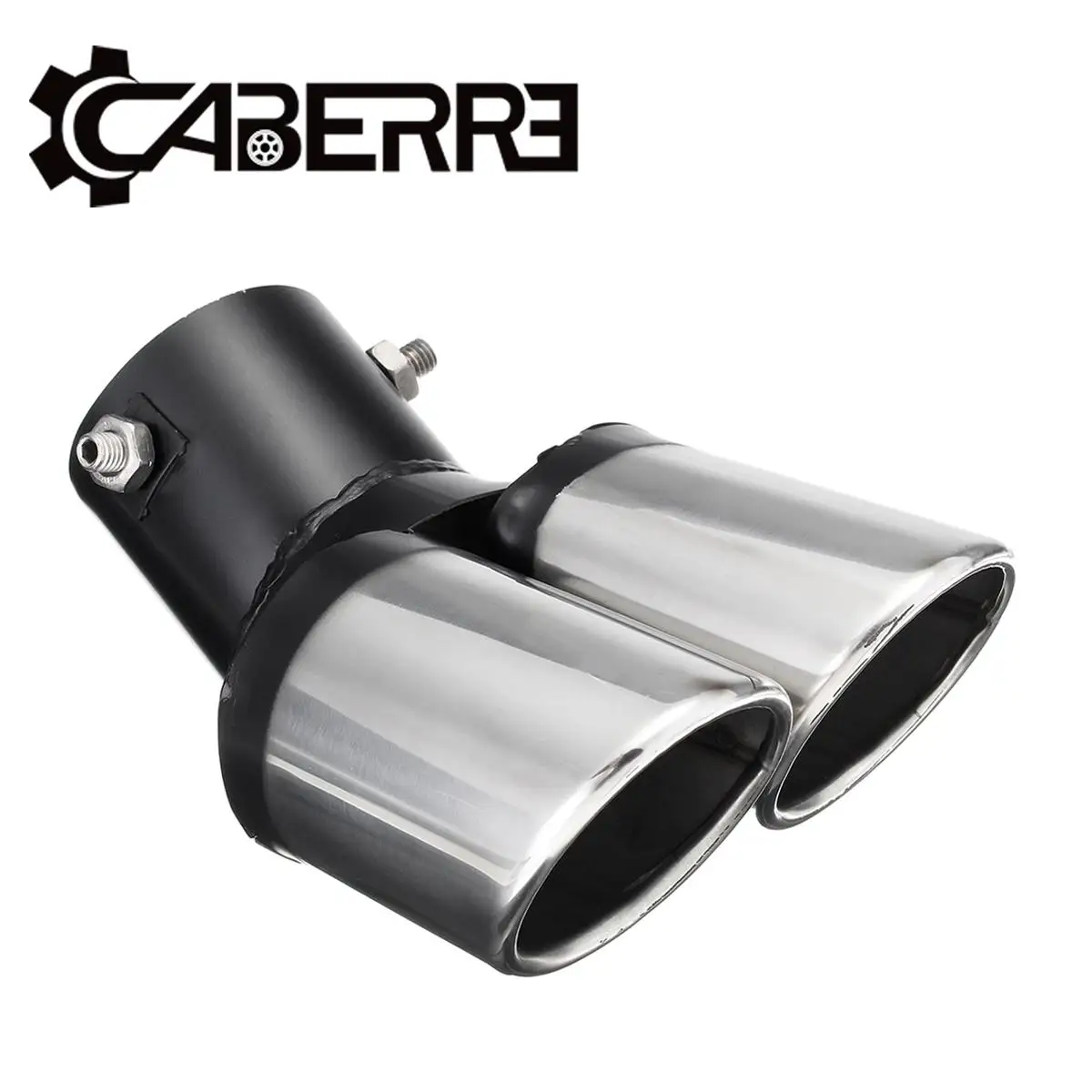 

63mm Dual-Outlet Exhaust Muffler Pipe Stainless Steel Double Outlet Exhaust Tip Tail Tube Universal For Honda/VW/Mazda/Audi