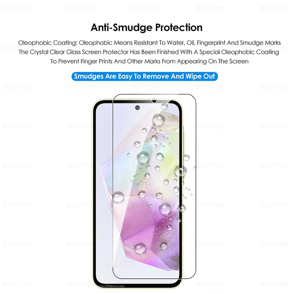 2 шт. чехол из закаленного стекла с полным покрытием для Samsung Galaxy A35 5G A05s A05 A15 A25 A55 A54