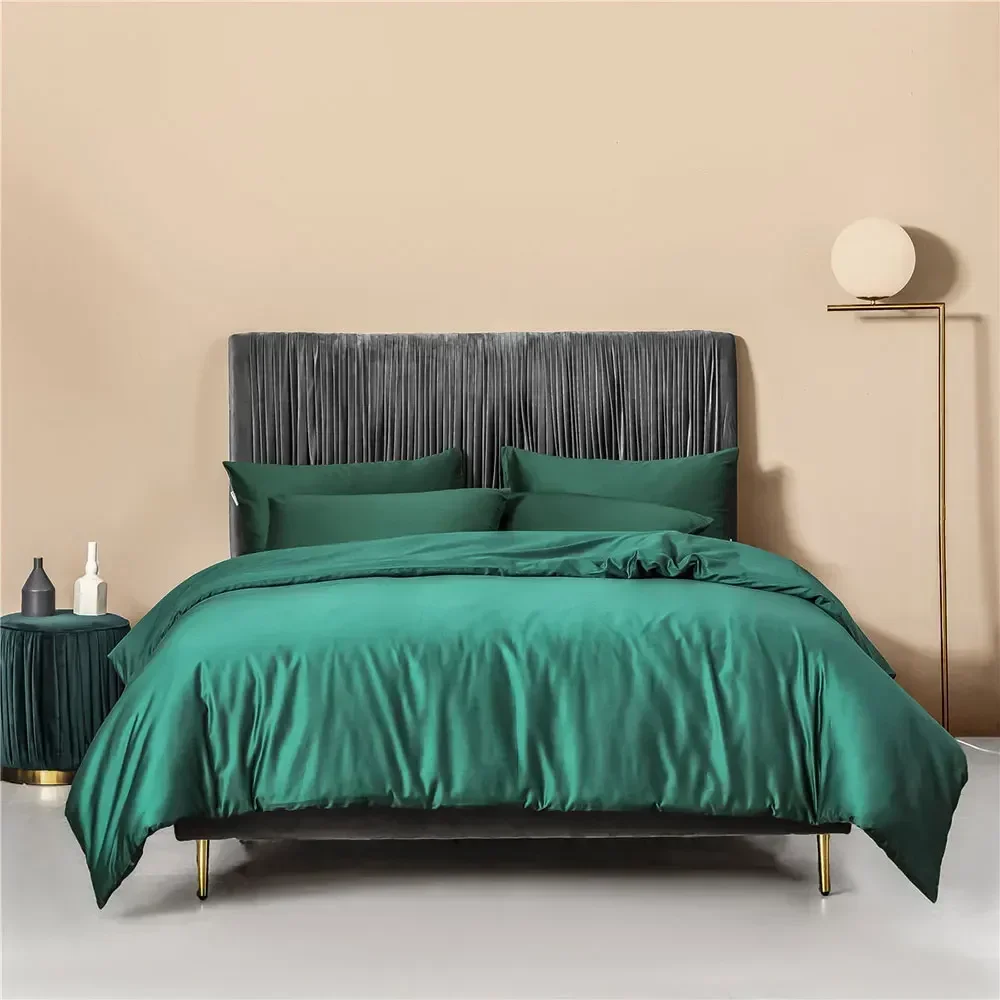 

Nordic Dark Green 100% Egyptian Cotton Bedlinens Ru Europe Queen King Family Size Set Fitted Sheet Duvet Cover Bedding