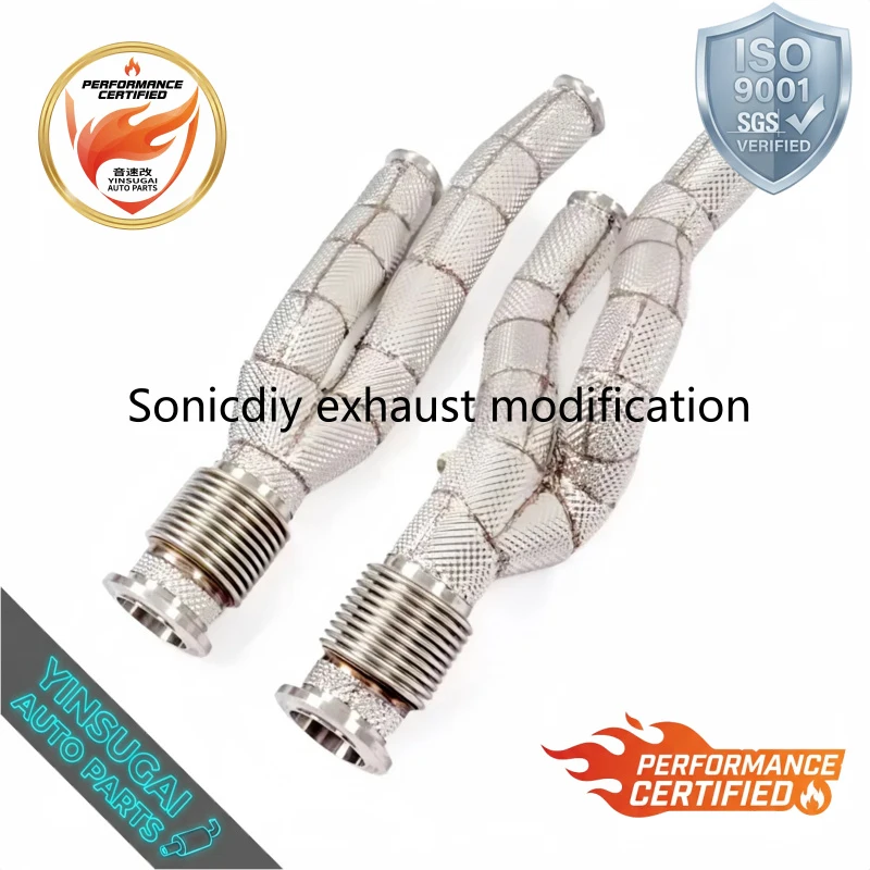Фото Выхлопной коллектор Extreme Power Sonicdiy для Aventador LP740 V12, 1.5 мм, из нержавеющей стали SS304, с изоляцией, для тюнинга. №1