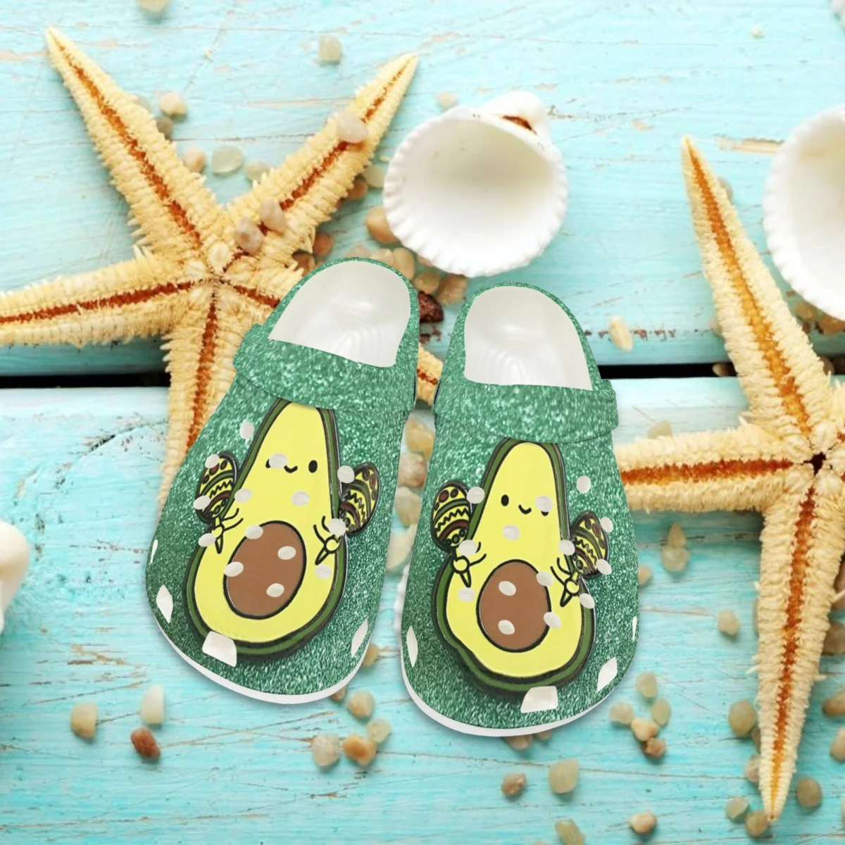 

Nopersonality Cute Avocado Cartoon Image Women Slippers Casual Beach Ladies Sandals Fruit Pattern Design Unisex Slides