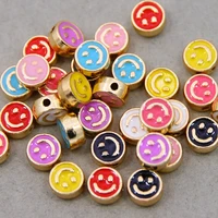20pcslot 8mm colorful smiley face enamel beads for jewelry making smile loose charm beads diy bracelet neklace accessories
