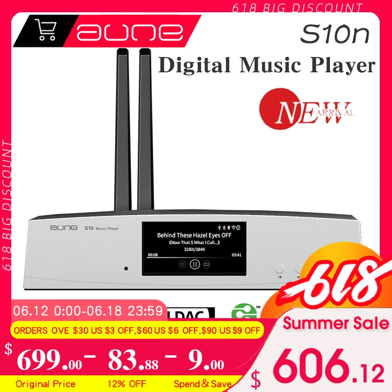 AUNE S10n Digital Audio Player Streaming Network Music DSD WIFI Bluetooth HiFi DAC Decoder Supports Clock Input DLNA Airplay s10