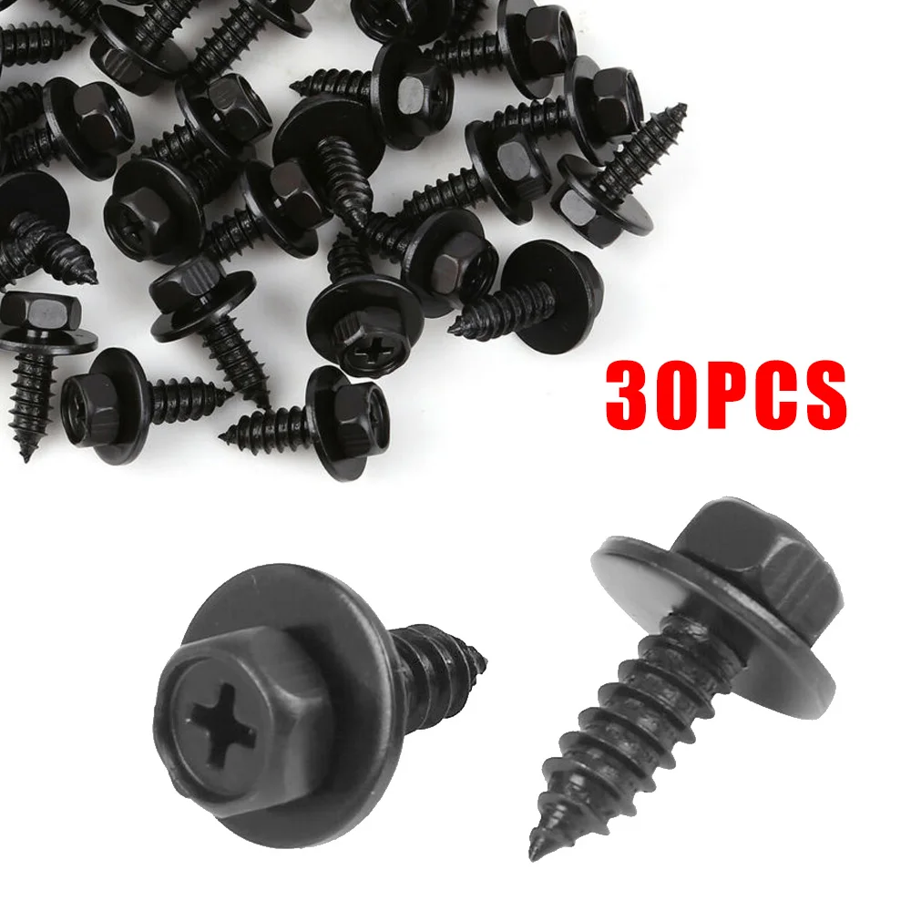 

30Pcs Metal Screw Bolt Retainers Lower Cover Screw Upper Support End Cap Bolt Retainer Fender Liner Under Cover Screw 9015960498
