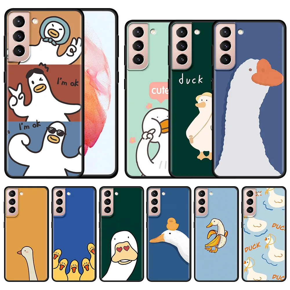 

Cartoon Cute Animal Duck Case For Samsung Galaxy S22 S21 S20 Ultra FE S22 S21 S20 S10 S9 S8 Plus 4G 5G S10e S7 Edge Cover