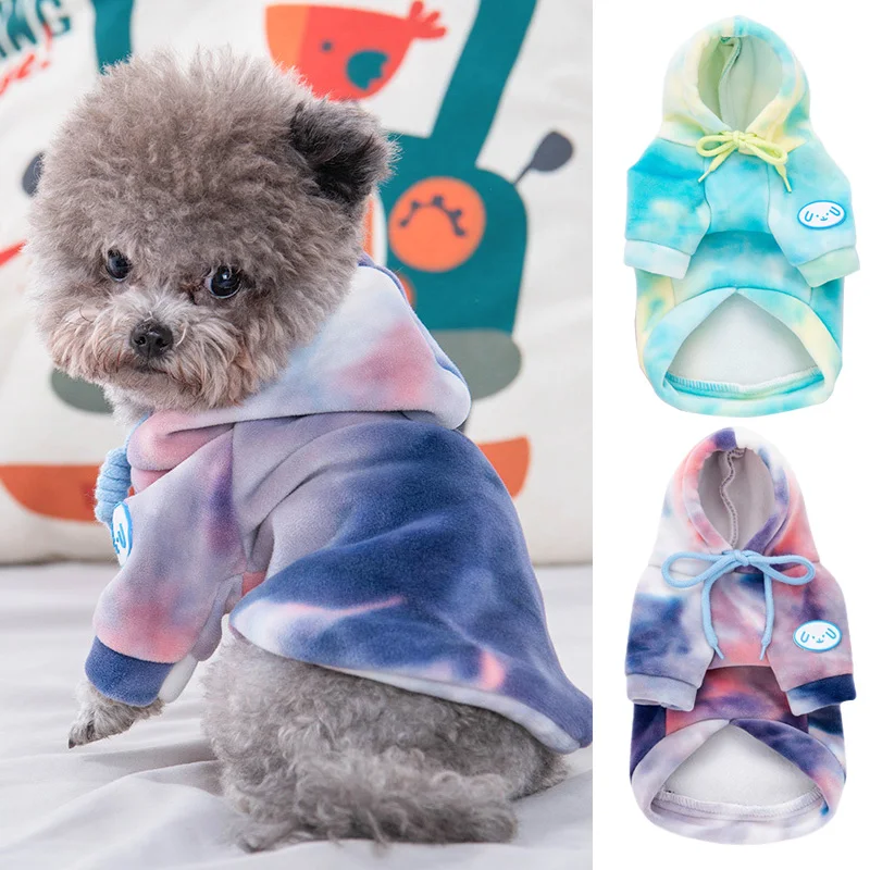 

New Gradient Pet Dog Clothes Warm Fleece Costume Soft Puppy Coat Outfit for Dog Clothes for Small Dogs Clothing Hoodie XS-XXL