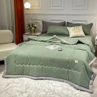 washable cotton air conditioning quilt cool in summer air conditioning thin quilt office nap blanket machine washable