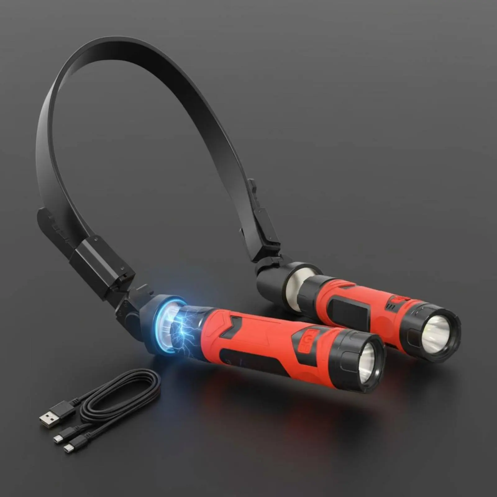 Фото USB-перезаряжаемая гибкая лампа для шеи с функцией hands-free №1