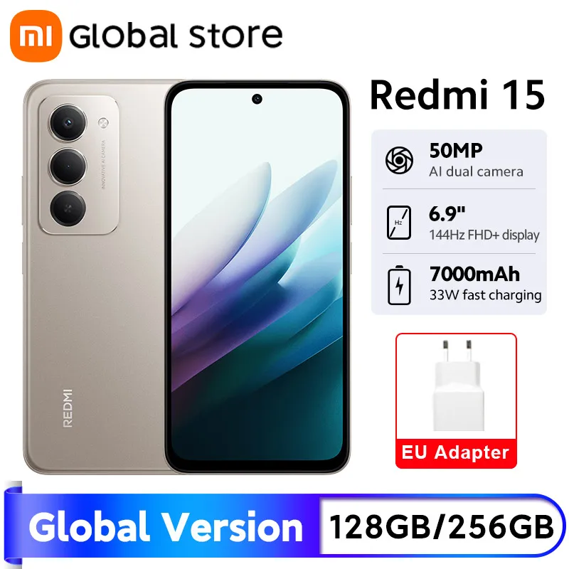 Фото Глобальная версия смартфона Xiaomi Redmi 15 128 ГБ/256 ГБ ПЗУ 6,9 дюйма FHD + DotDisplay Snapdragon 685 камера 50 МП 7000 мАч 33 Вт IP64 №1