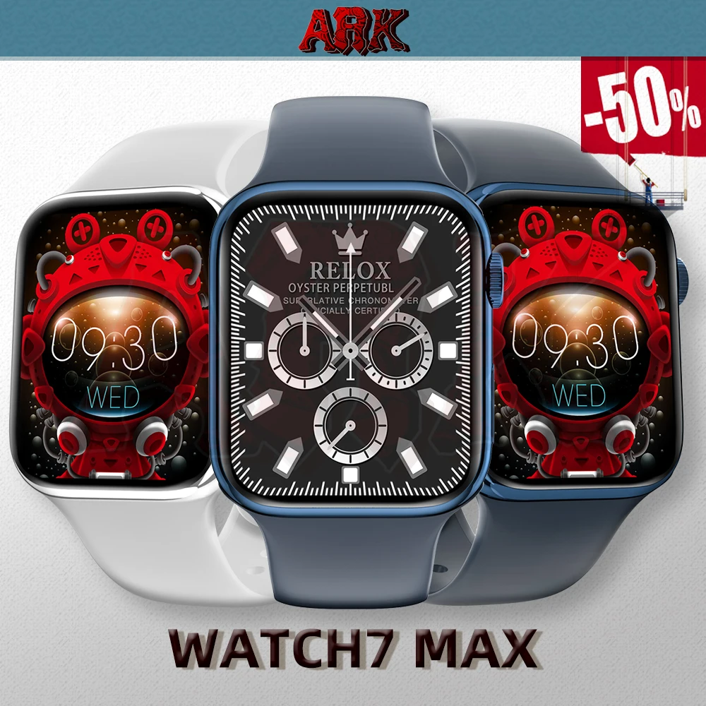 

2022 New WATCH7max Original Series 7 Smart Watch for Men Wireless Charger NFC Smartwatch for Xiaomi PK DT7 S7 Pro Max HW7 Max