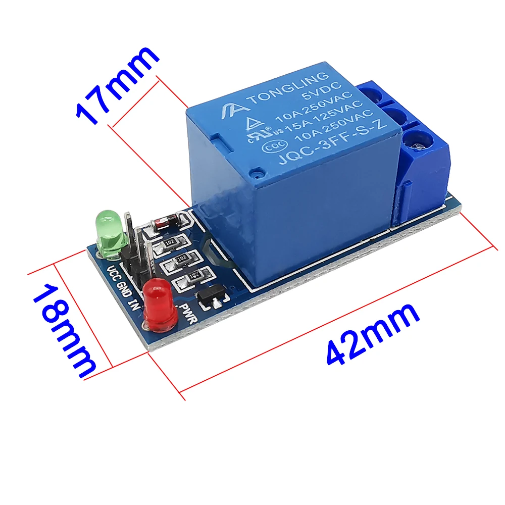 Одноканальный релейный модуль 5 В 1 шт. низкоуровневая интерфейсная плата