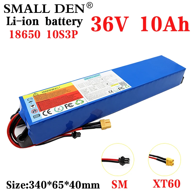 

Литиевый ПЕРЕЗАРЯЖАЕМЫЙ аккумулятор высокой мощности 36 В 10S3P 10ah 500 Вт 18650 для XT30 XT60, электромобиля и зарядного устройства 2A