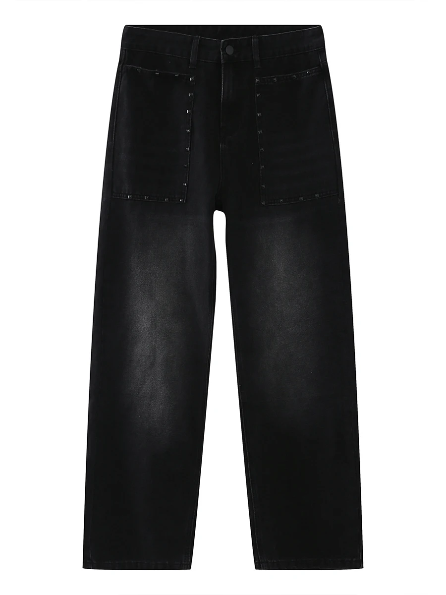 Four Seasons European and American Fashion Straight Loose Jeans Big Pocket Men's and Women's Same Style Streetwear Ins Hot Sale