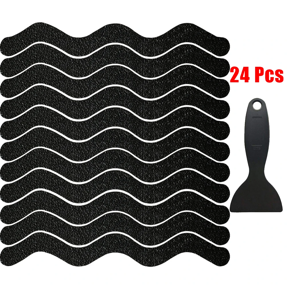 

24Pcs Anti Slip Bath Tape Grip Non Slip Shower Strips Pad Stickers Floor Safety Non Slip Strips For Bathtubs Showers Stairs